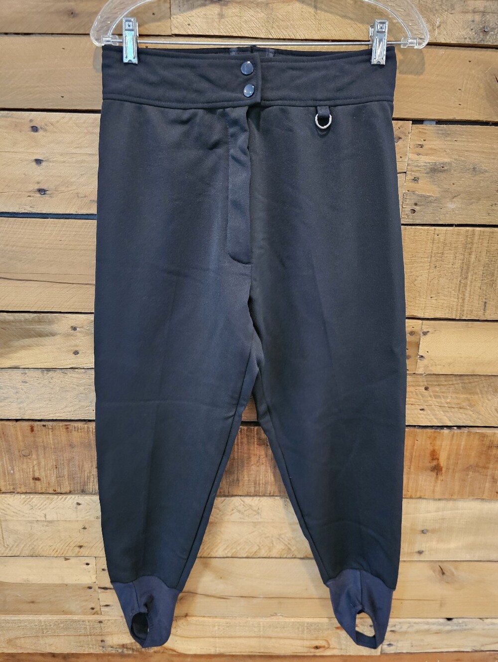 Vintage 1980's Kids Snuggler Ski Wear Black Stretch Stir-up Ski Pants Size 12